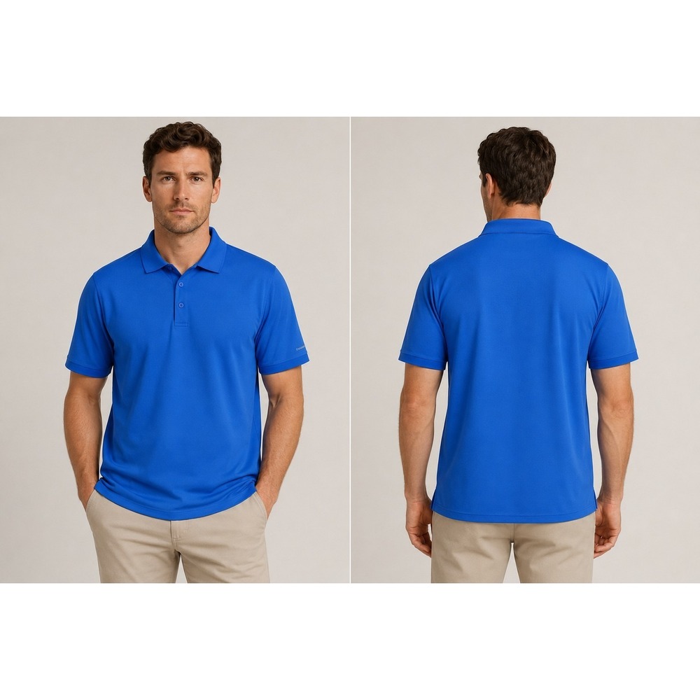 Columbia Omni-Shade Polo Shirt Men's 2XL Blue‎ Performance Golf Casual